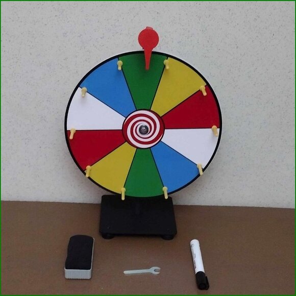 New - ASSEMBLED 12" Professional Heavy Duty Spinning Tabletop Prize Wheel - Picture 2 of 6